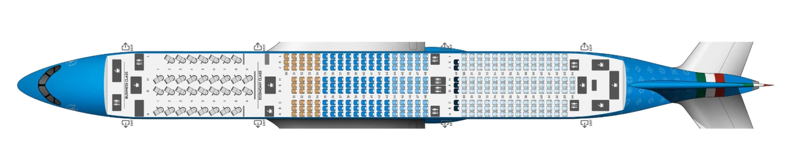 Airbus A350-900 ITA Airways Seat Map