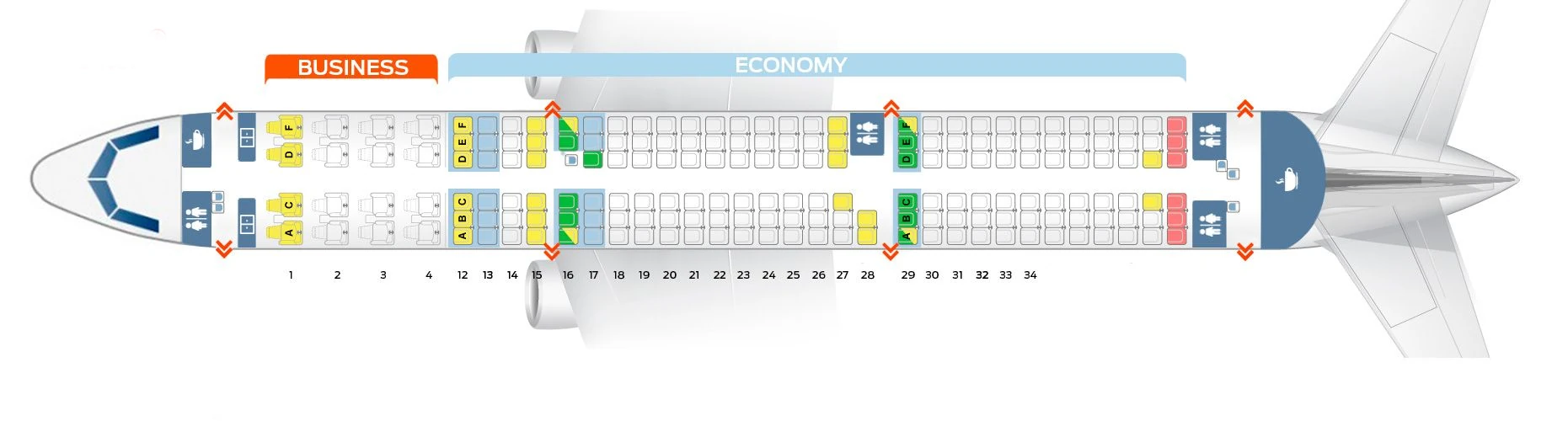 Airbus A321 seat map