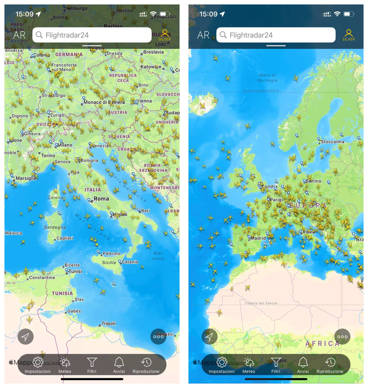 flightradar24 voli in tempo reale